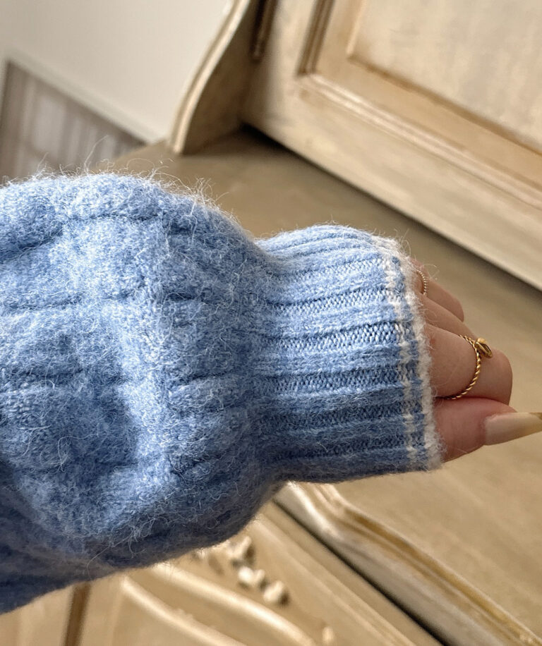 着丈が選べる】くま刺繍ケーブルニット | Meiru(メイル)｜公式LOOKBOOK