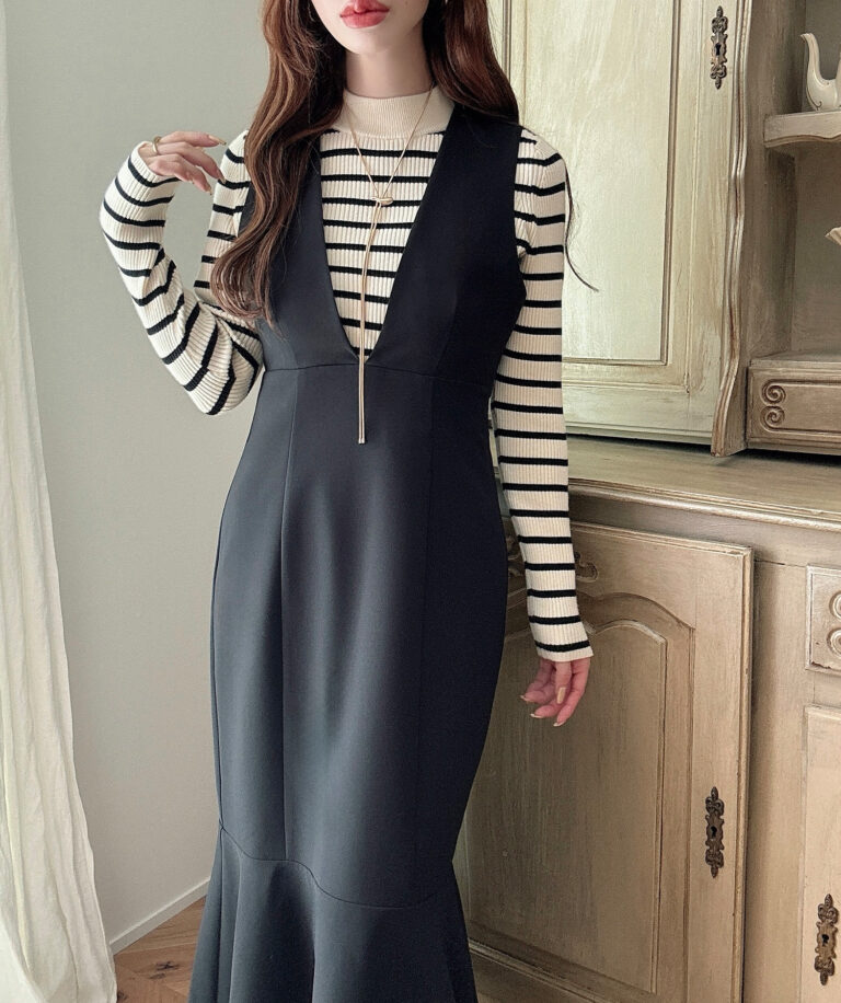 深Vネックジャンパーマーメイドスカート | Meiru(メイル)｜公式LOOKBOOK