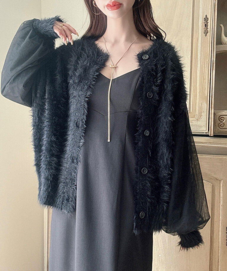 シャギーニットチュールカーディガン | Meiru(メイル)｜公式LOOKBOOK